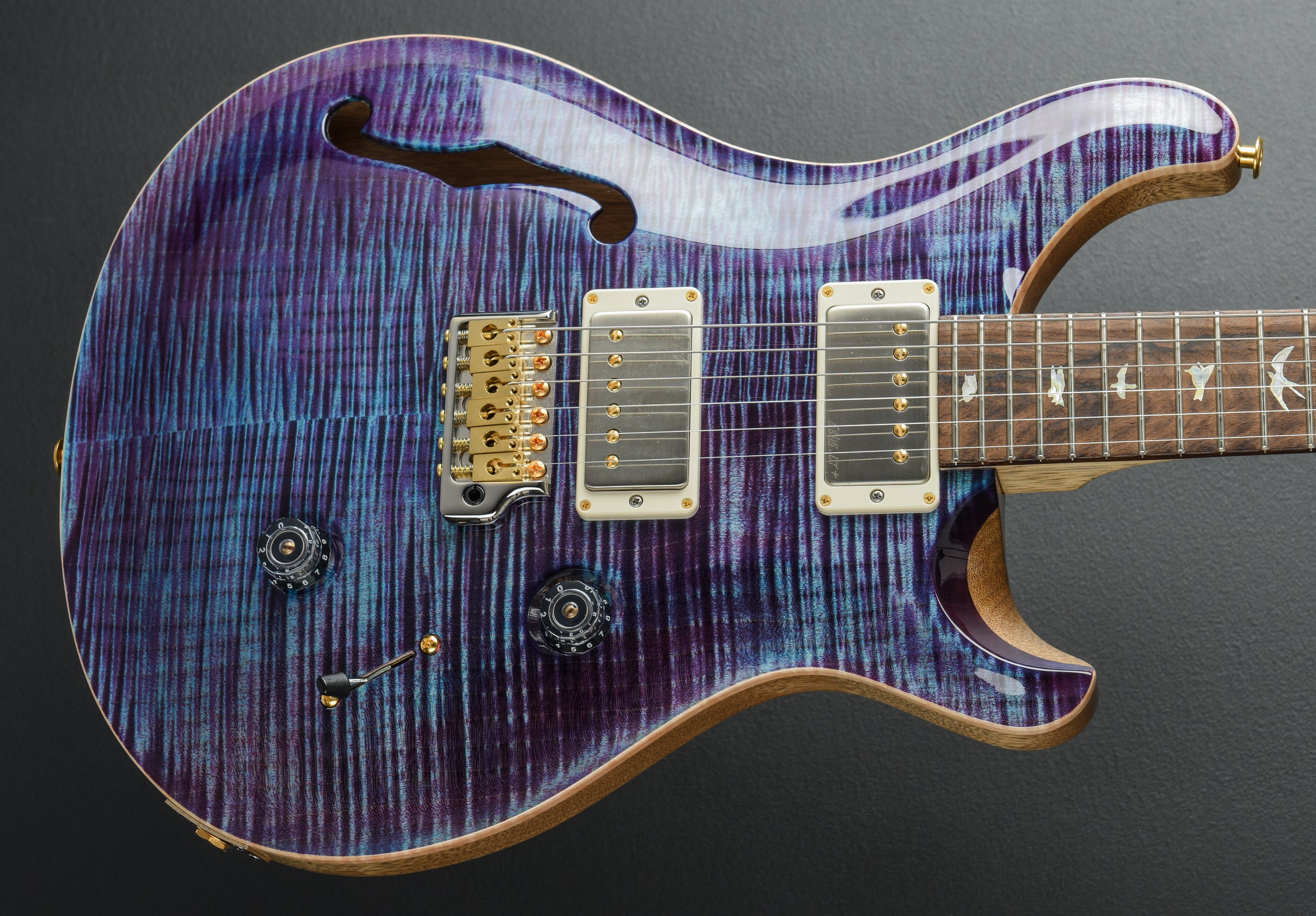 ギター R.E.S Custom BAERHEIM GOD IS THE DETAILS Custom 24 Semi-Hollow Wood Library Limited - Violet w/Korina