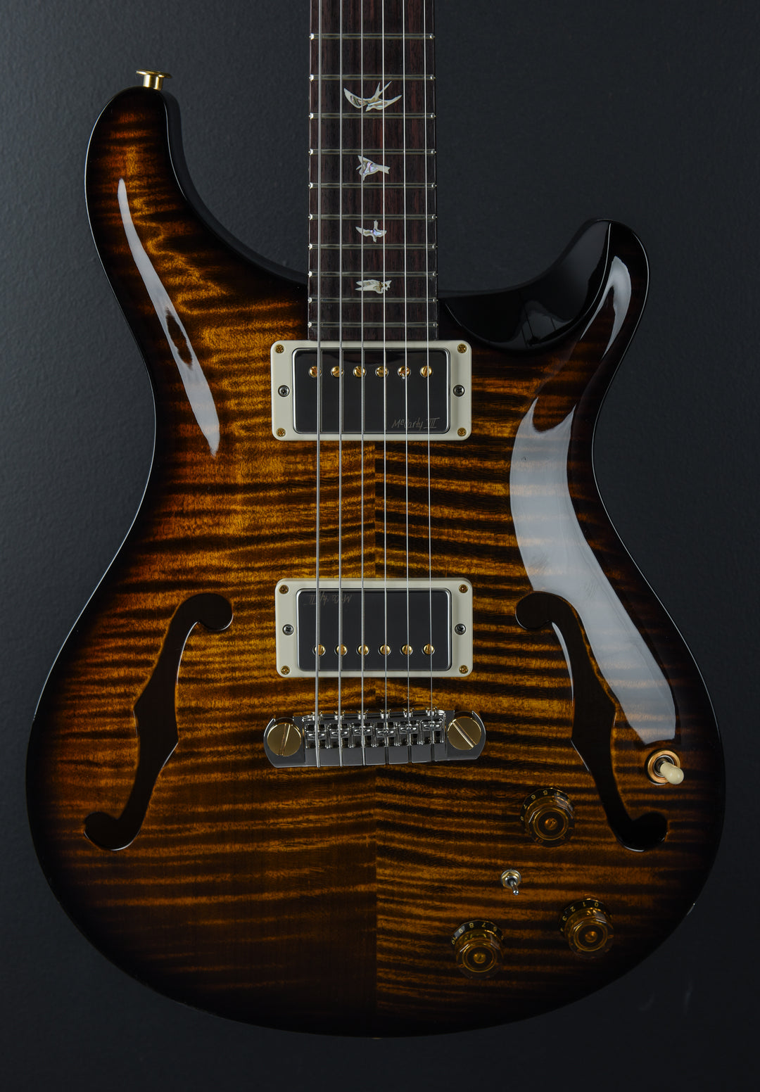 Hollowbody II Piezo 10 Top - Black Gold Wraparound Burst