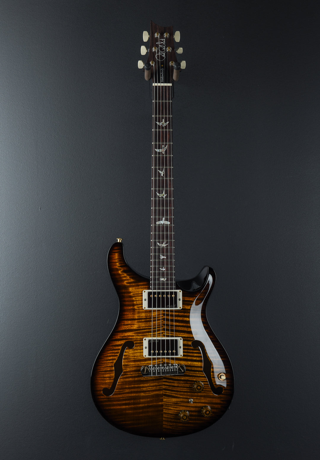 Hollowbody II Piezo 10 Top - Black Gold Wraparound Burst