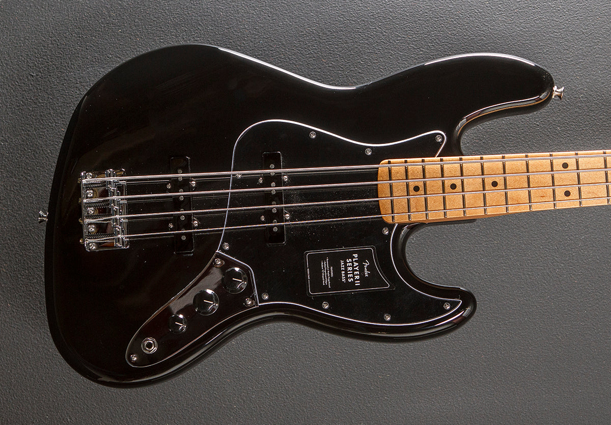 Player II Jazz Bass - Black w/Maple – Dave's Guitar Shop