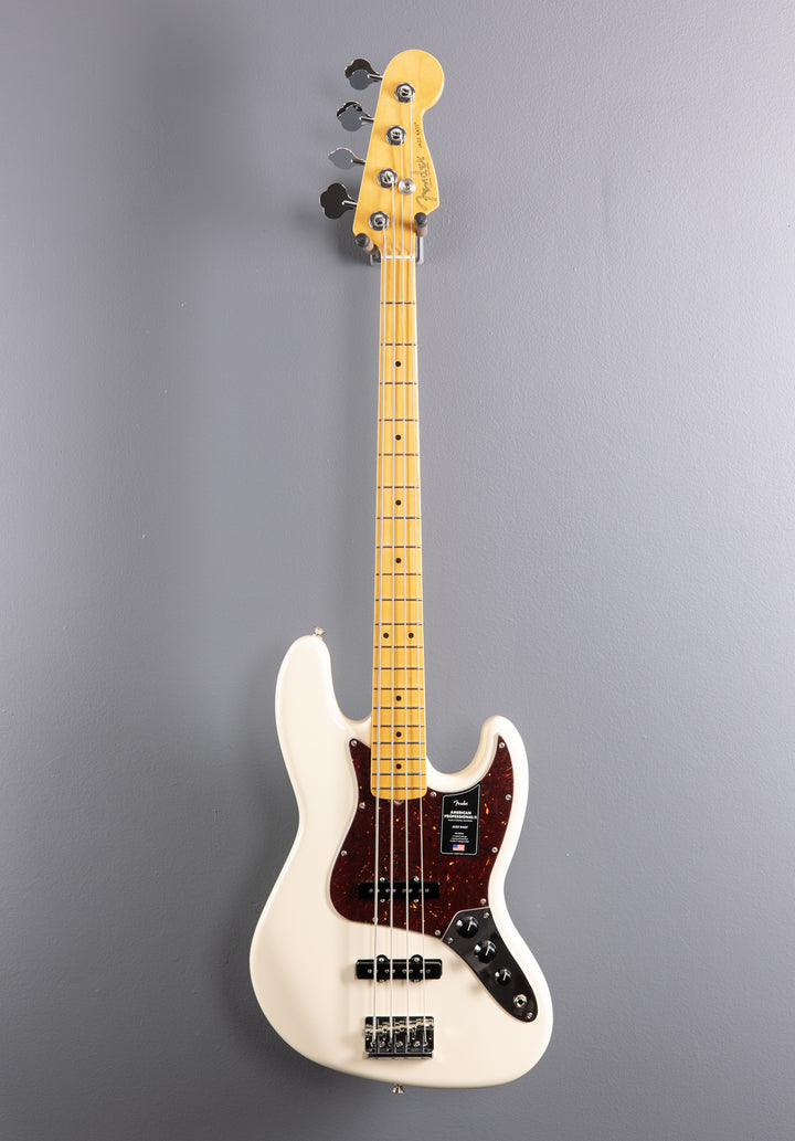 American Professional II Jazz Bass - Olympic White w/Maple