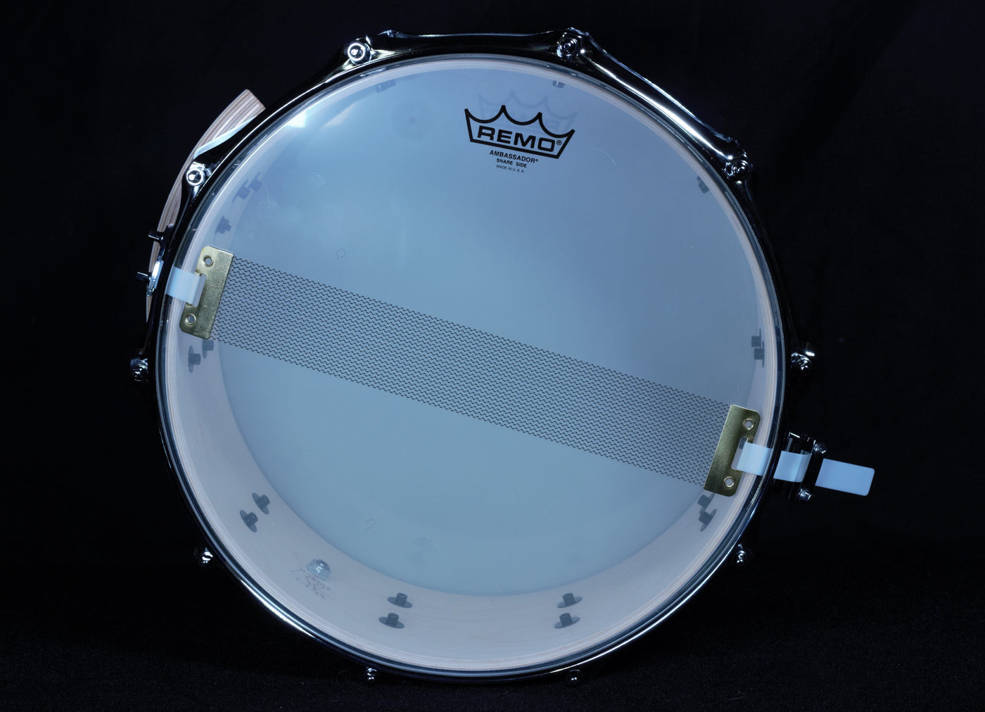 White Marine Pearl Click-mates Snare Drum with X-Click