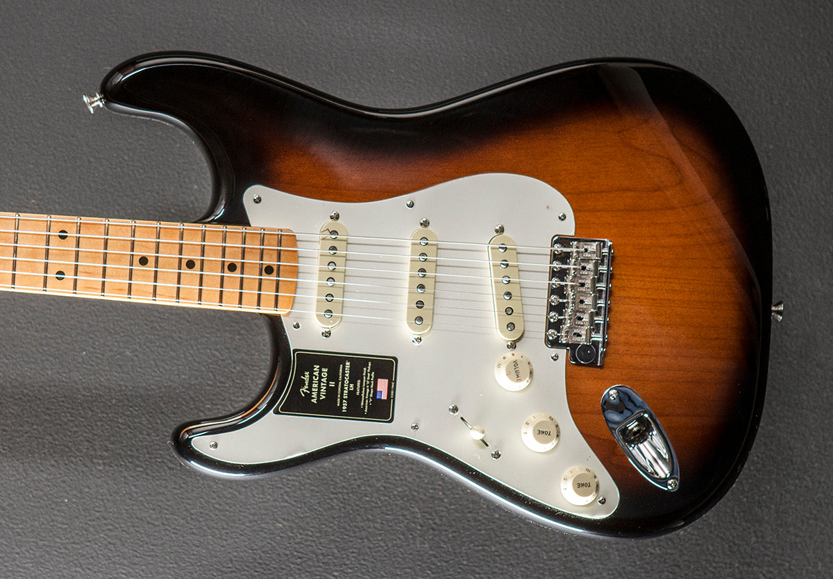 American Vintage II 1957 Stratocaster Left Hand Two Color Sunburst Dave s Guitar Shop