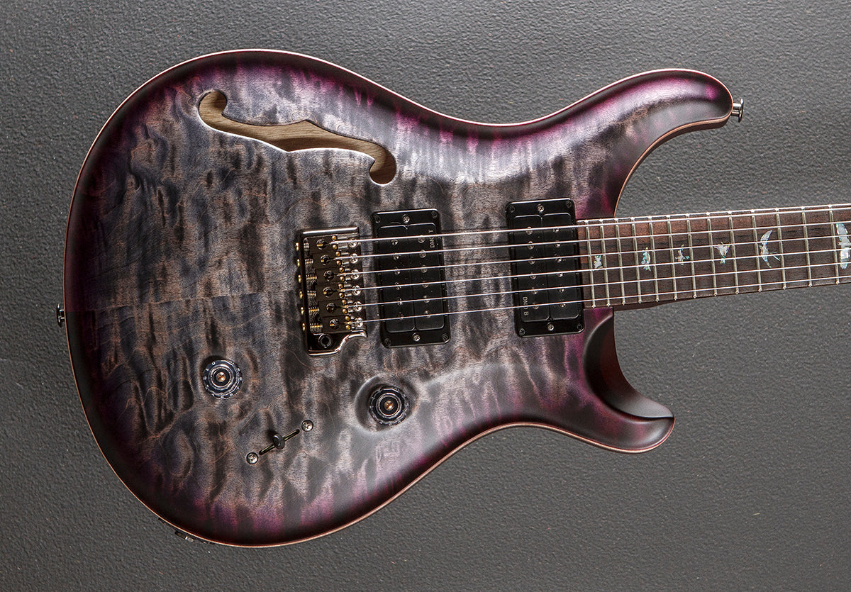 Custom 24 Semi-Hollow Wood Library Limited - Charcoal Purple Burst