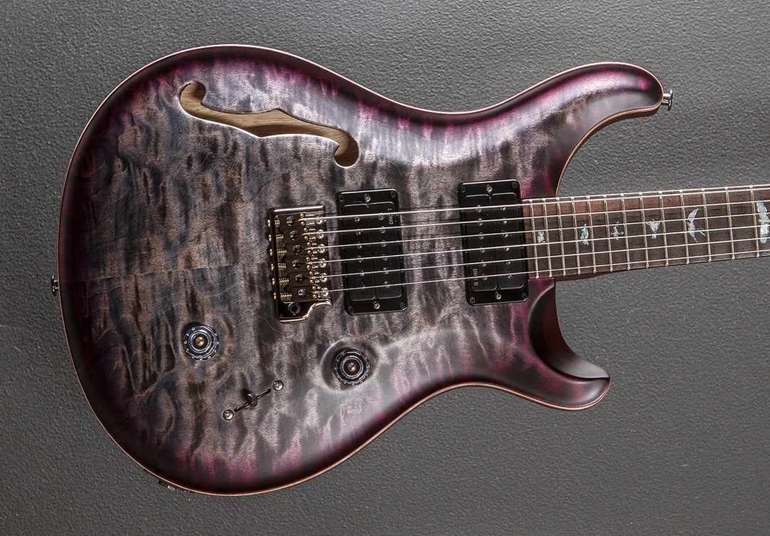 Custom 24 Semi-Hollow Wood Library Limited - Charcoal Purple Burst w/Korina