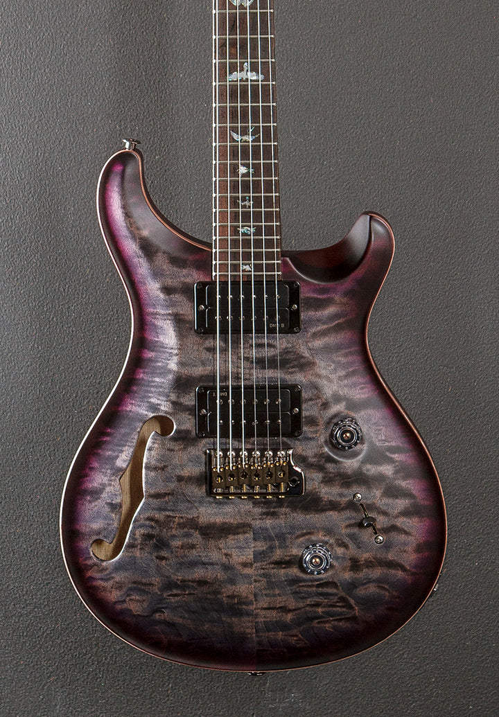 Custom 24 Semi-Hollow Wood Library Limited - Charcoal Purple Burst w/Korina
