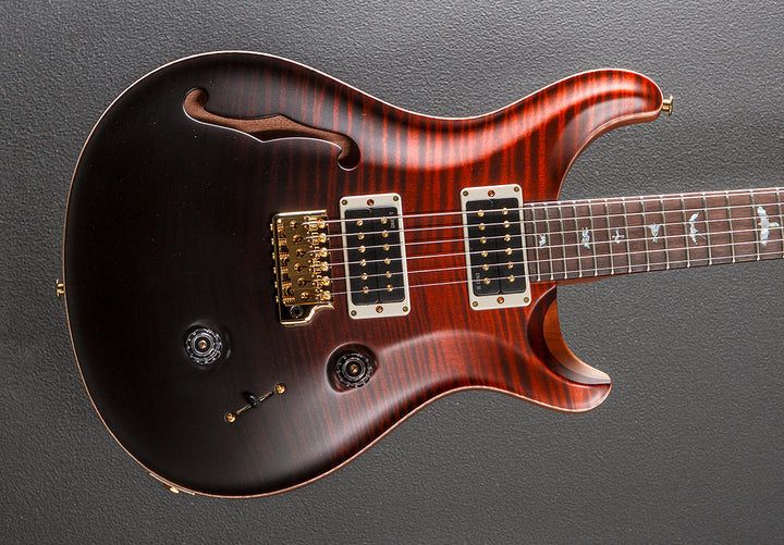 Custom 24 Semi-Hollow Wood Library Limited - Fire Red to Gray Black Fade w/Brazilian