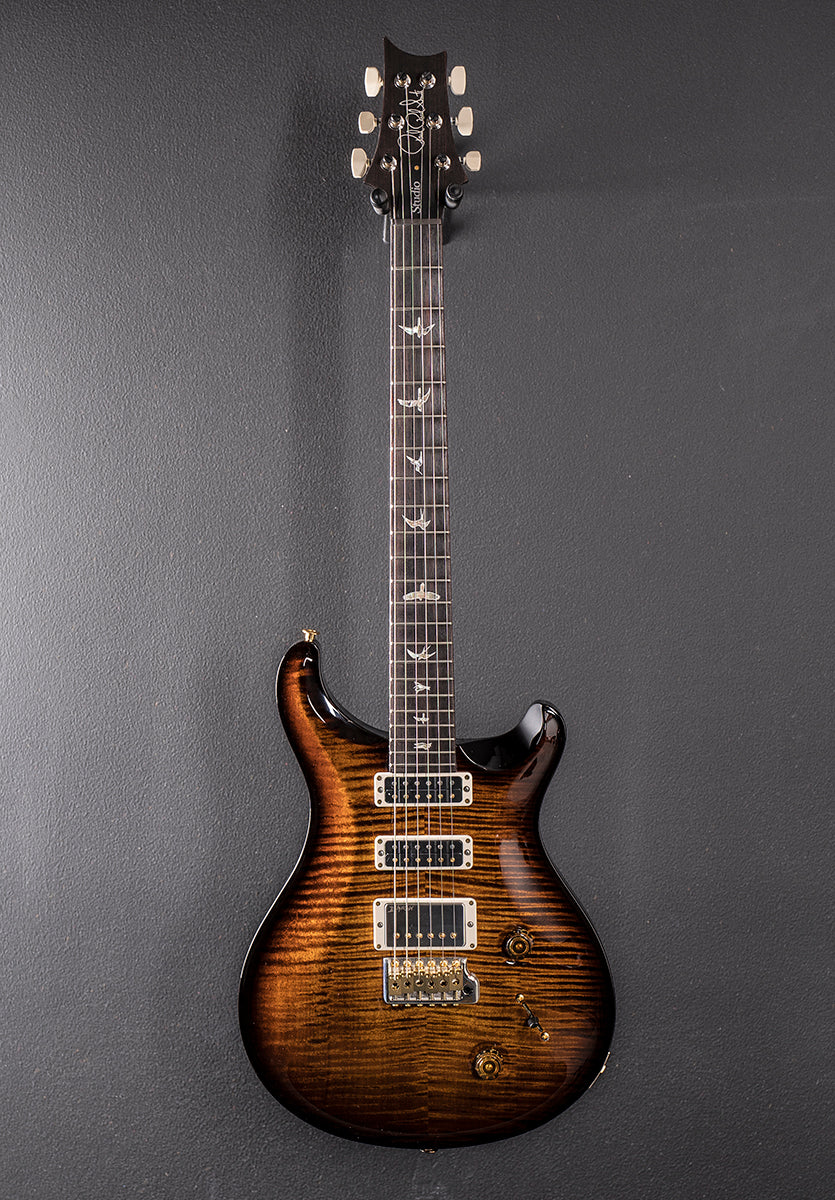 Studio 10 Top - Black Gold Wraparound Burst