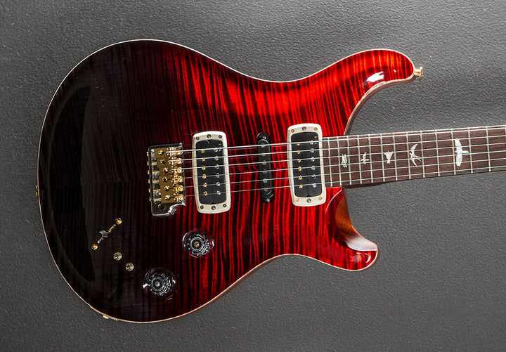 Modern Eagle V Wood Library Limited - Fire Red to Gray Black Fade w/Brazilian