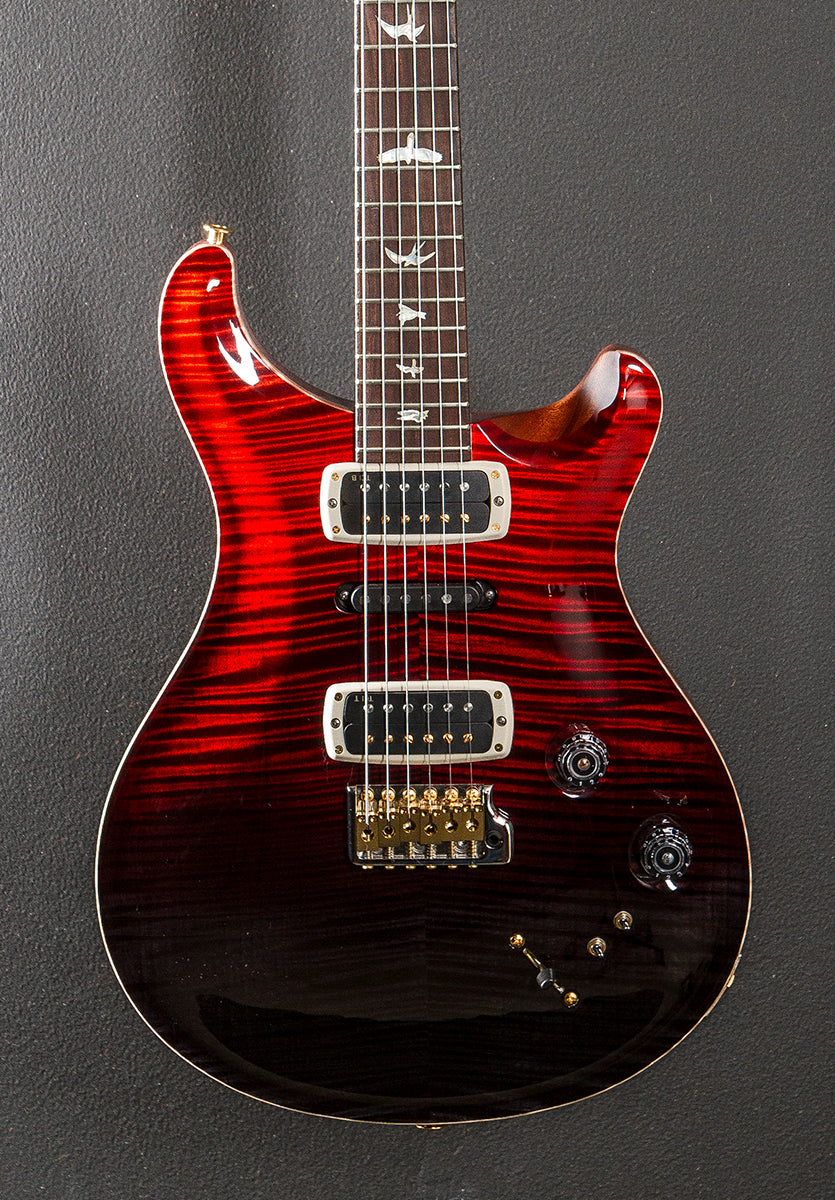 Modern Eagle V Wood Library Limited - Fire Red to Gray Black Fade w/Brazilian