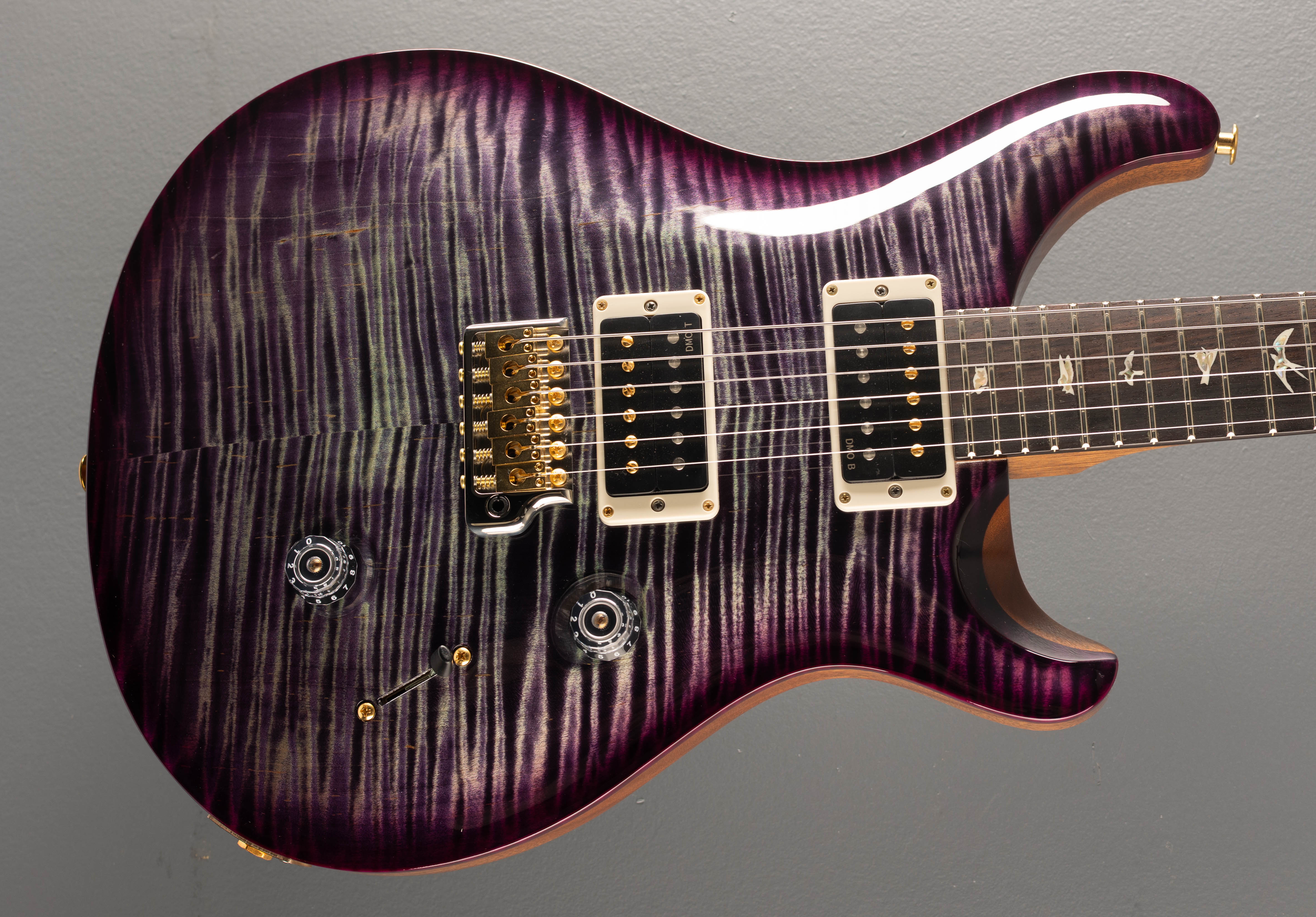 ギター PRS custom24 10top violet PRS Wood Library Custom 24 10-Top Flame Maple Electric Guitar - Violet