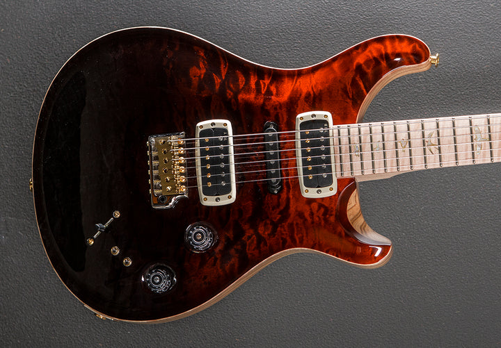 Modern Eagle V Wood Library Limited - Fire Red to Gray Black Fade w/Ash