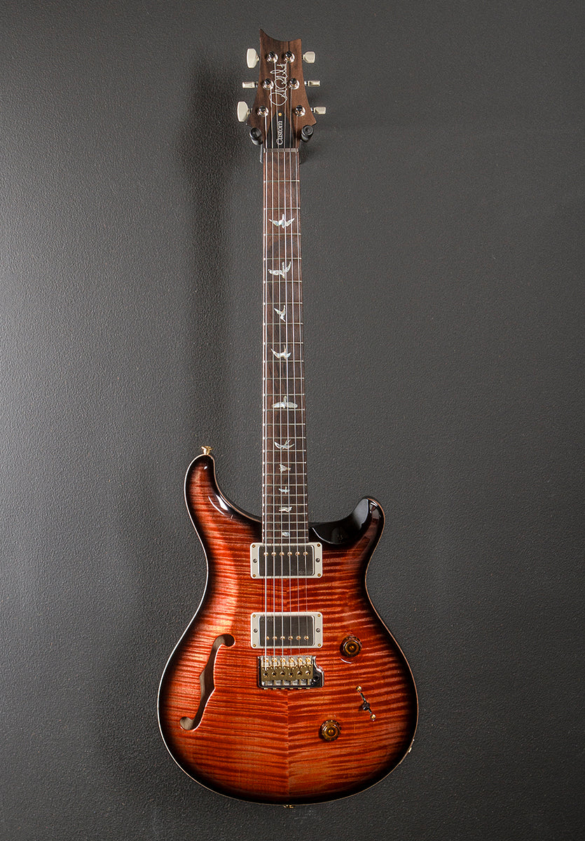 Custom 24 Semi-Hollow Wood Library Limited - Blood Orange Smokeburst w/Korina