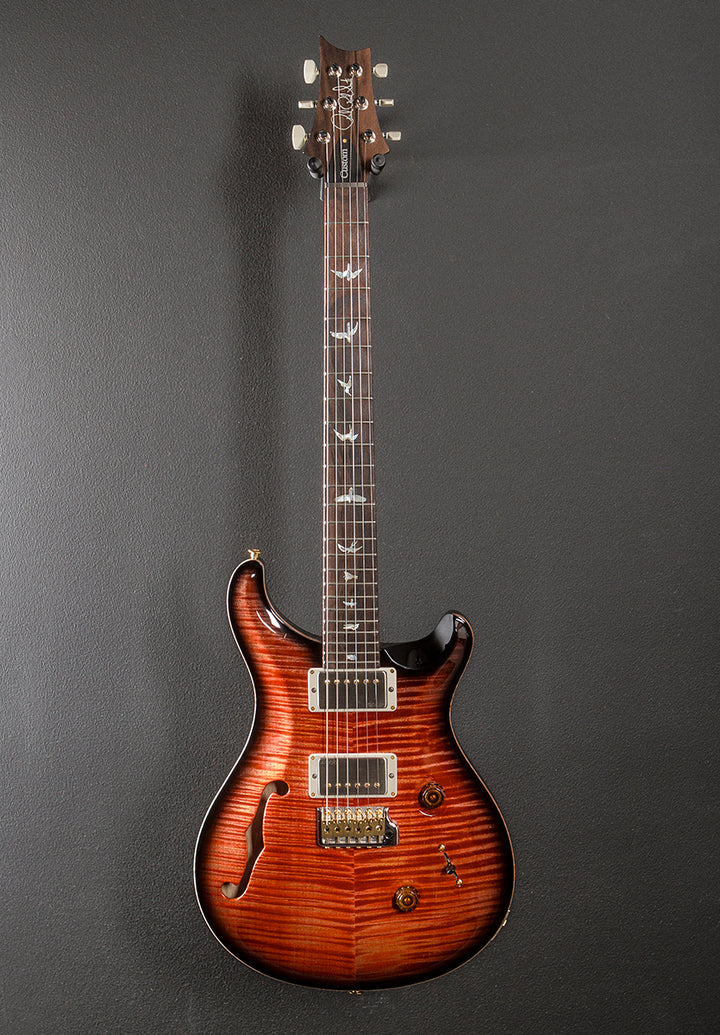 Custom 24 Semi-Hollow Wood Library Limited - Blood Orange Smokeburst w/Korina