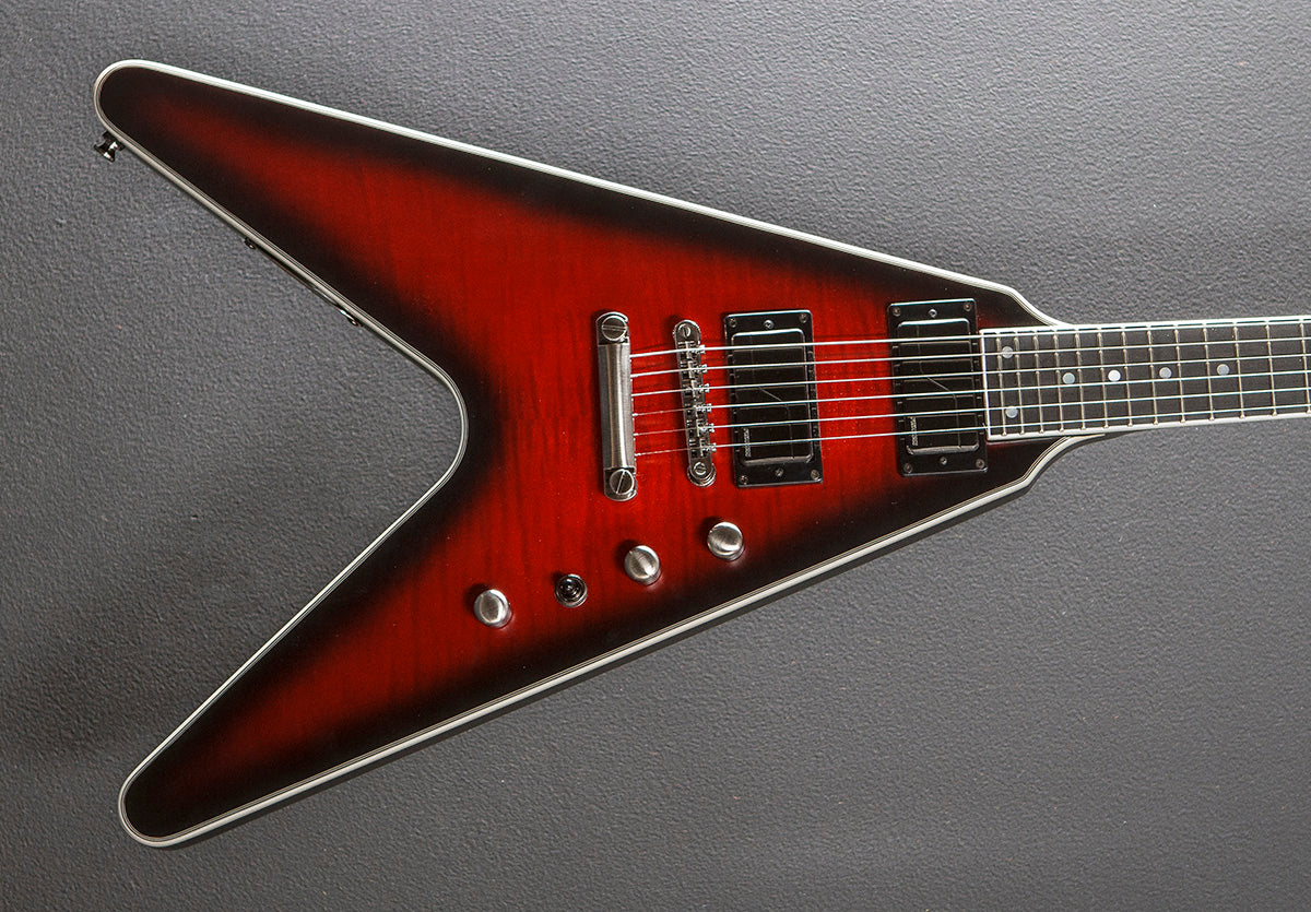 Dave Mustaine Flying V Prophecy - Aged Dark Red Burst