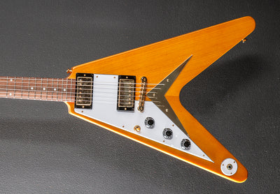 1958 Korina Flying V (White Pickguard) Left Hand - Aged Natural