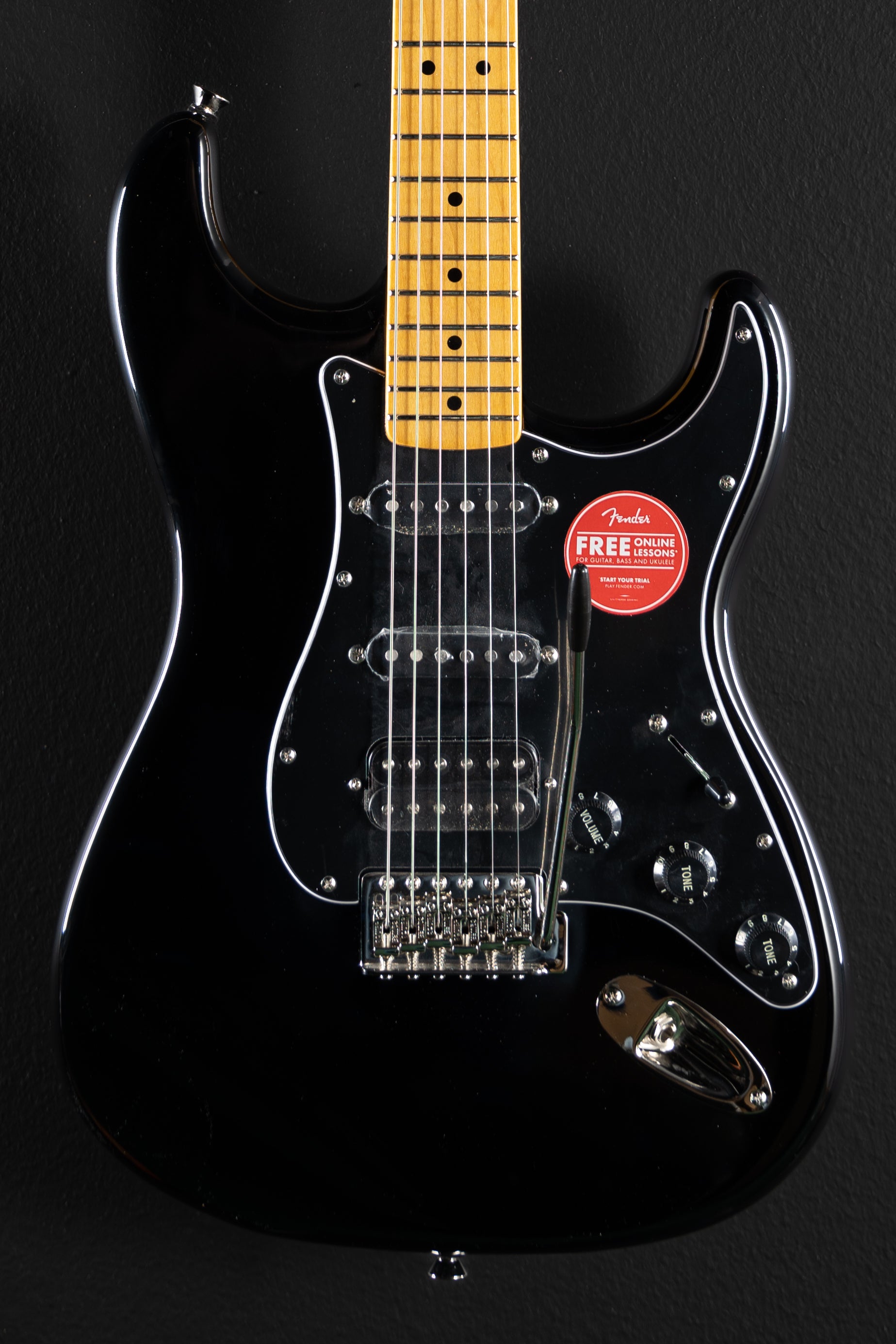 Classic Vibe 70's Stratocaster HSS - Black w/Maple – Dave's Guitar