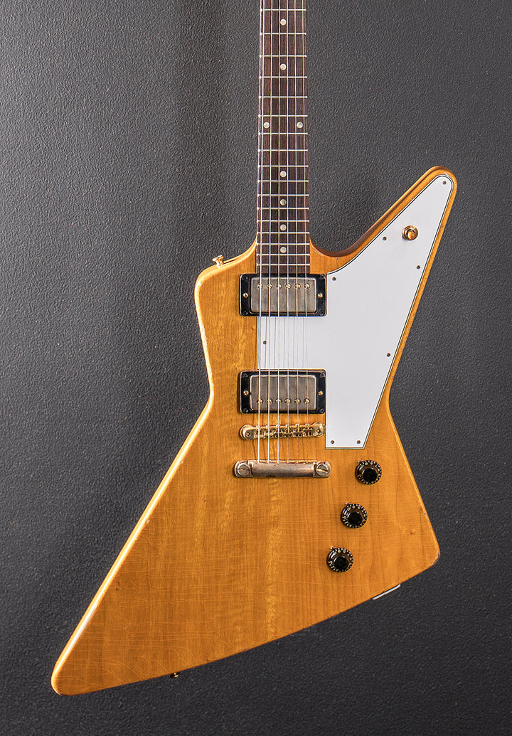 1958 Korina Explorer Reissue (White Pickguard) Heavy Aged - Antique Natural