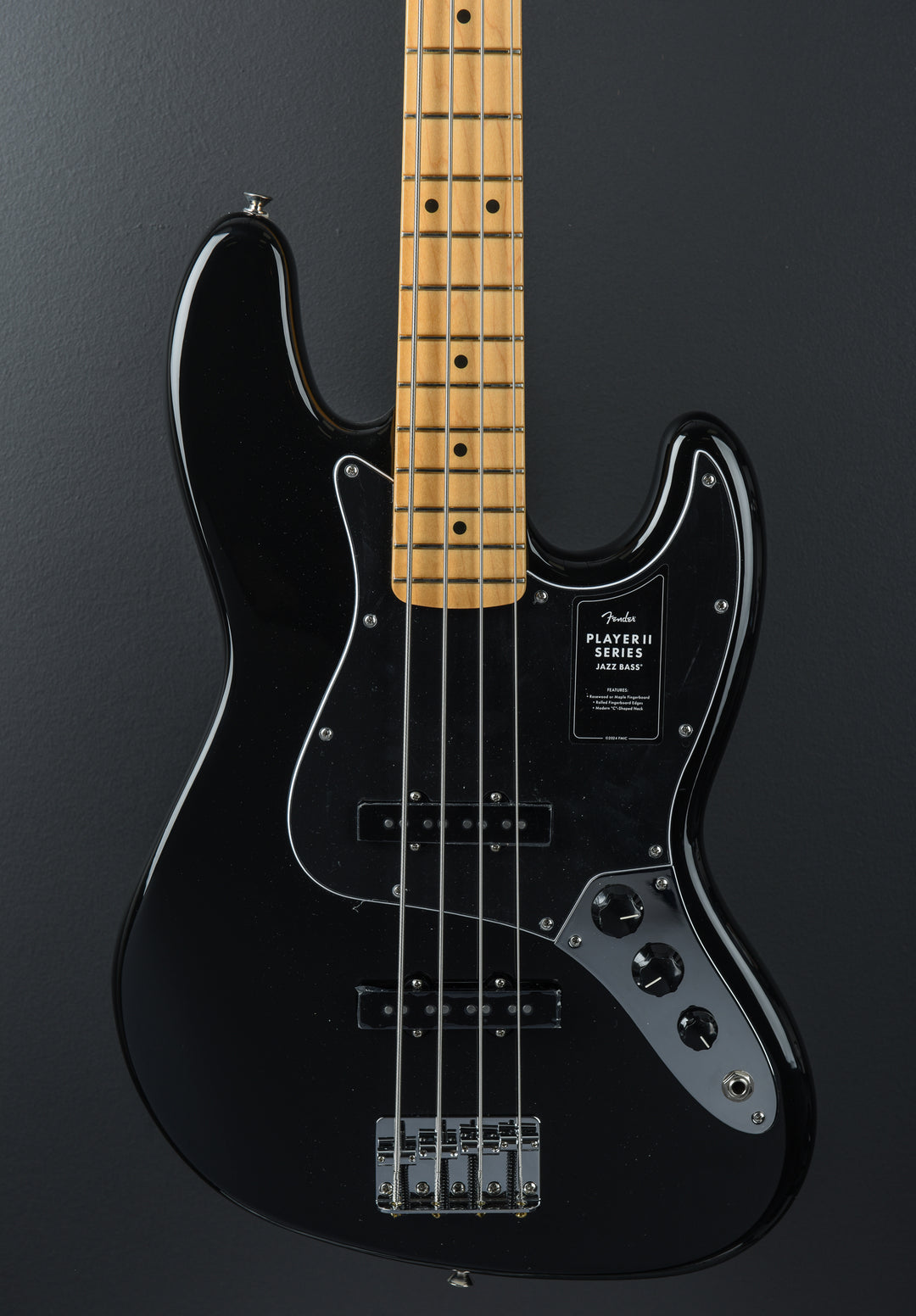 Player II Jazz Bass - Black W/Maple