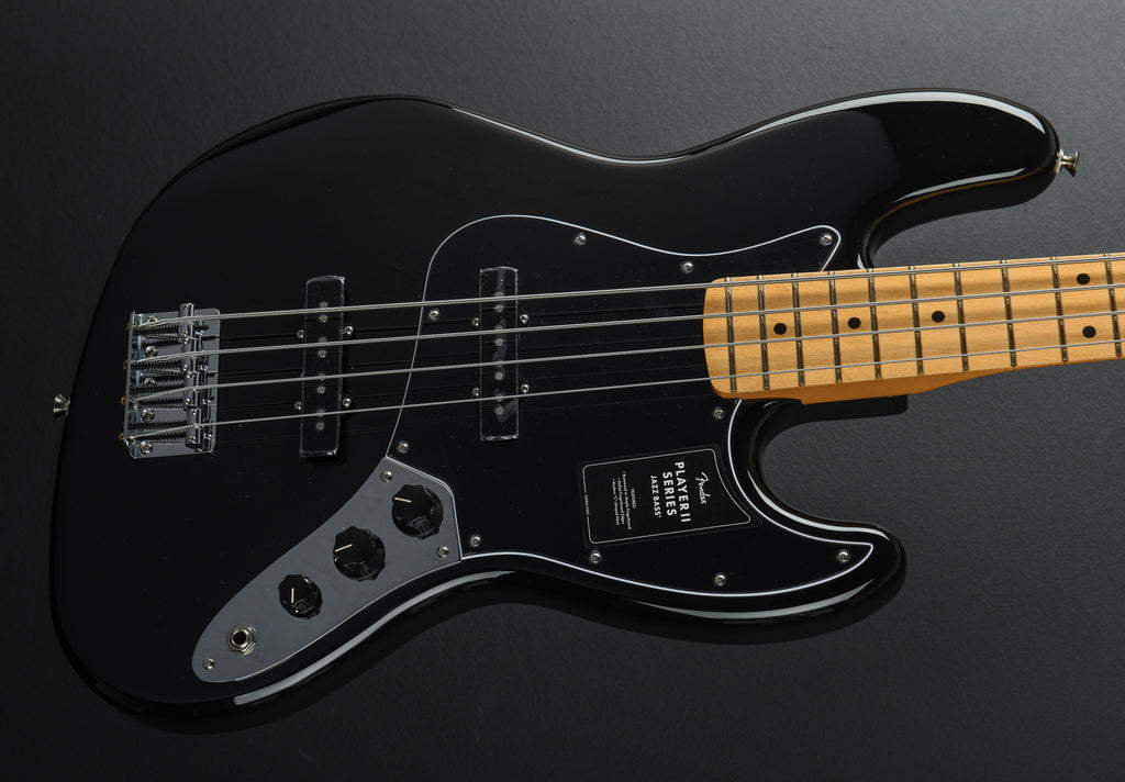 Player II Jazz Bass - Black W/Maple – Dave's Guitar Shop