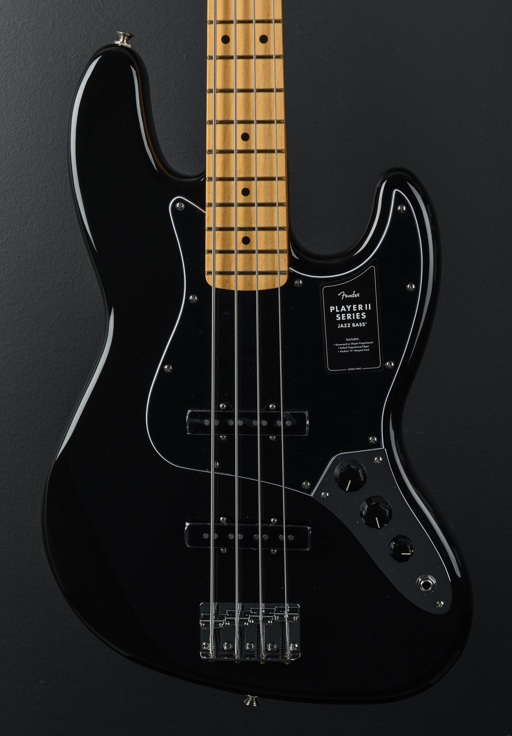 Player II Jazz Bass - Black W/Maple – Dave's Guitar Shop