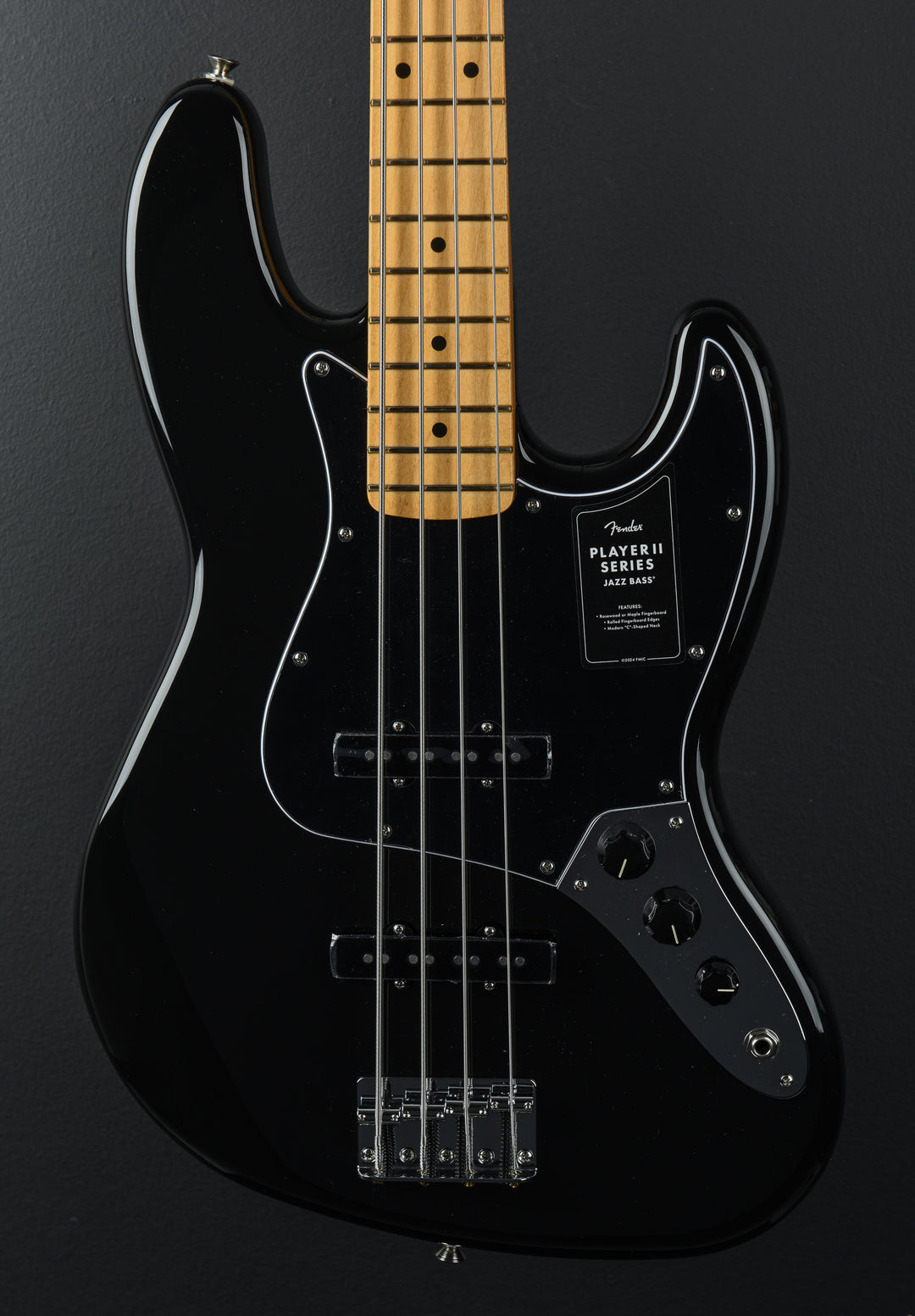 Player II Jazz Bass - Black W/Maple
