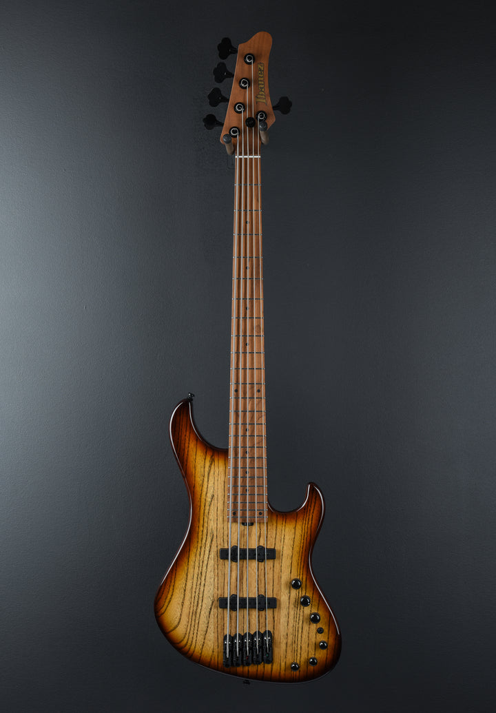 Mode MDM1305 5 String Bass - Natural Stained Amber Burst