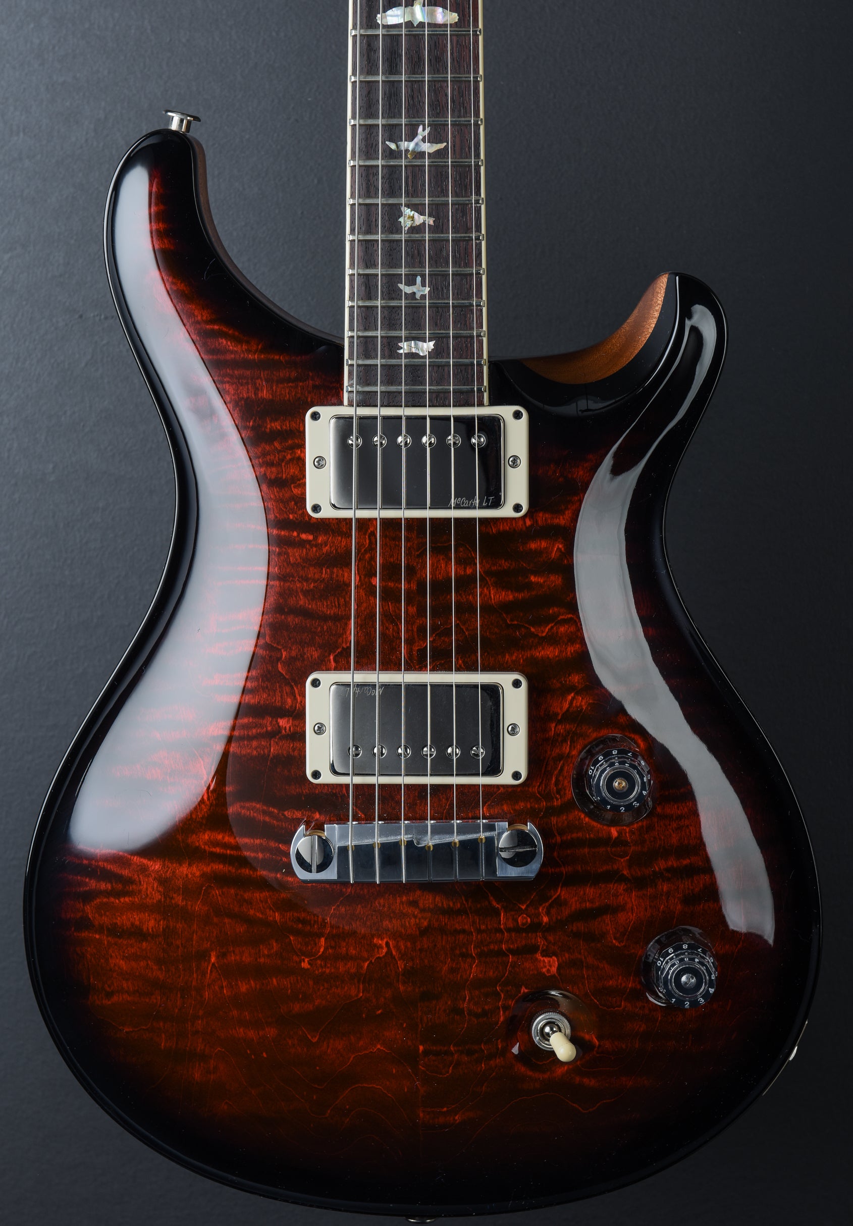 McCarty - Fire Red Wraparound burst w/natural back – Dave's Guitar