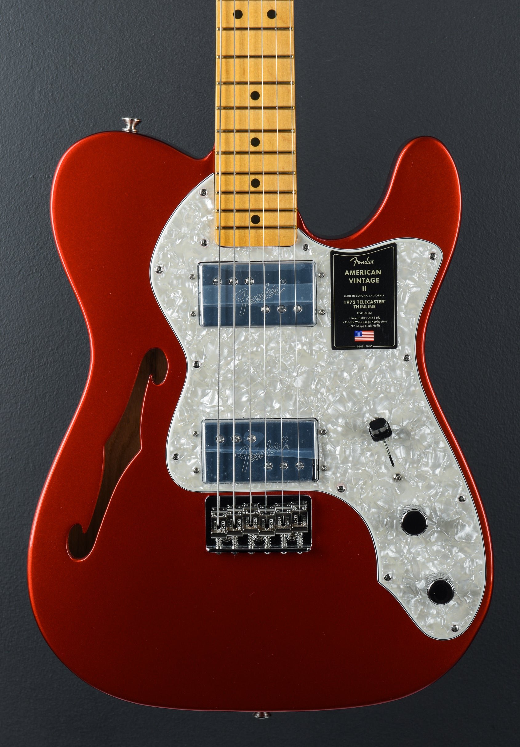 成*昭Fender TelecasterUSAAMERICAN VINTA American Vintage II 1972 Telecaster Thinline - Candy Apple Red