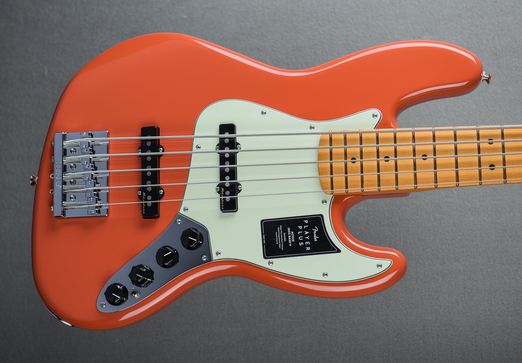 Player Plus Jazz Bass V Fiesta Red w Maple