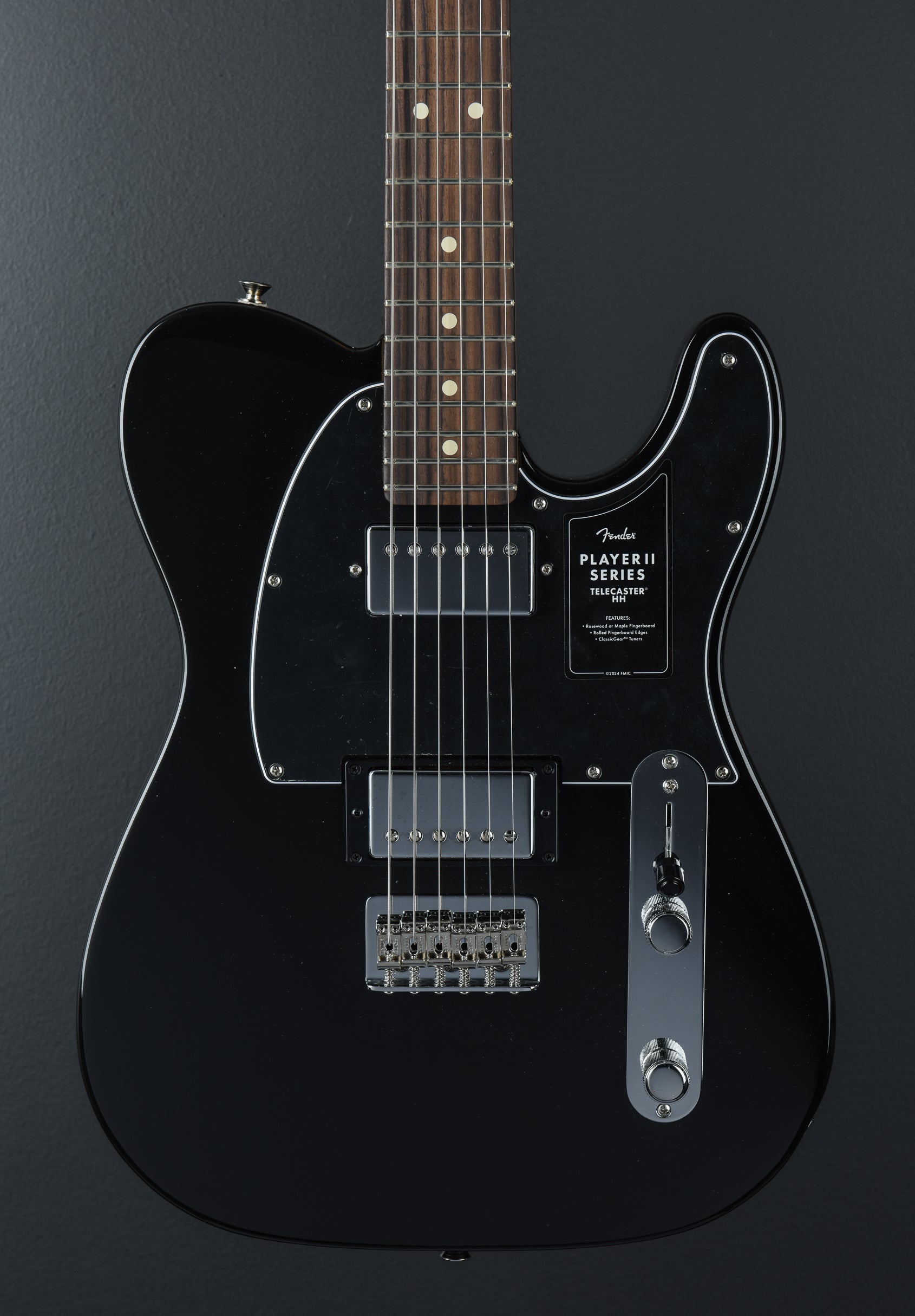 Player II Telecaster HH - Black w/Rosewood – Dave's Guitar Shop