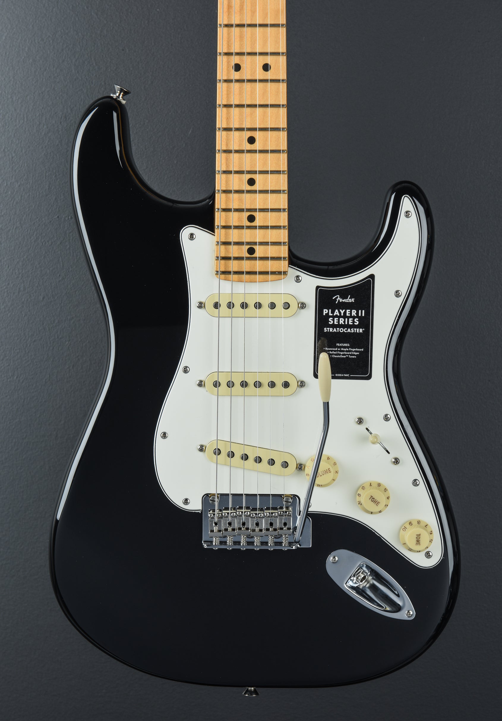 Player II Stratocaster - Black w/Maple – Dave's Guitar Shop