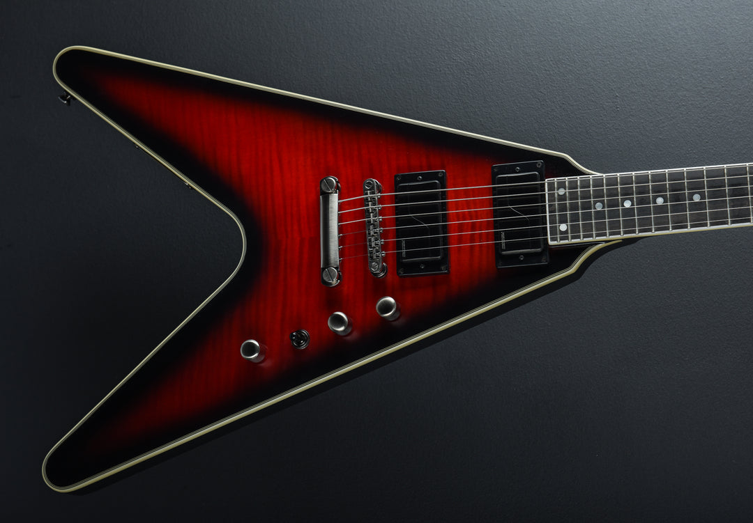 Dave Mustaine Flying V Prophecy - Aged Dark Red Burst