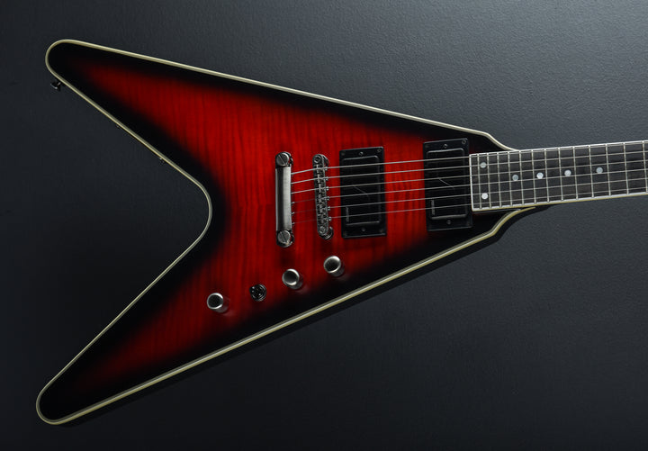 Dave Mustaine Flying V Prophecy - Aged Dark Red Burst