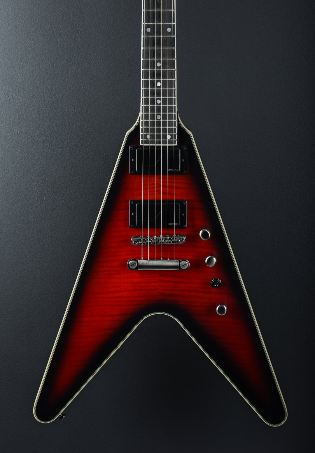 Dave Mustaine Flying V Prophecy - Aged Dark Red Burst