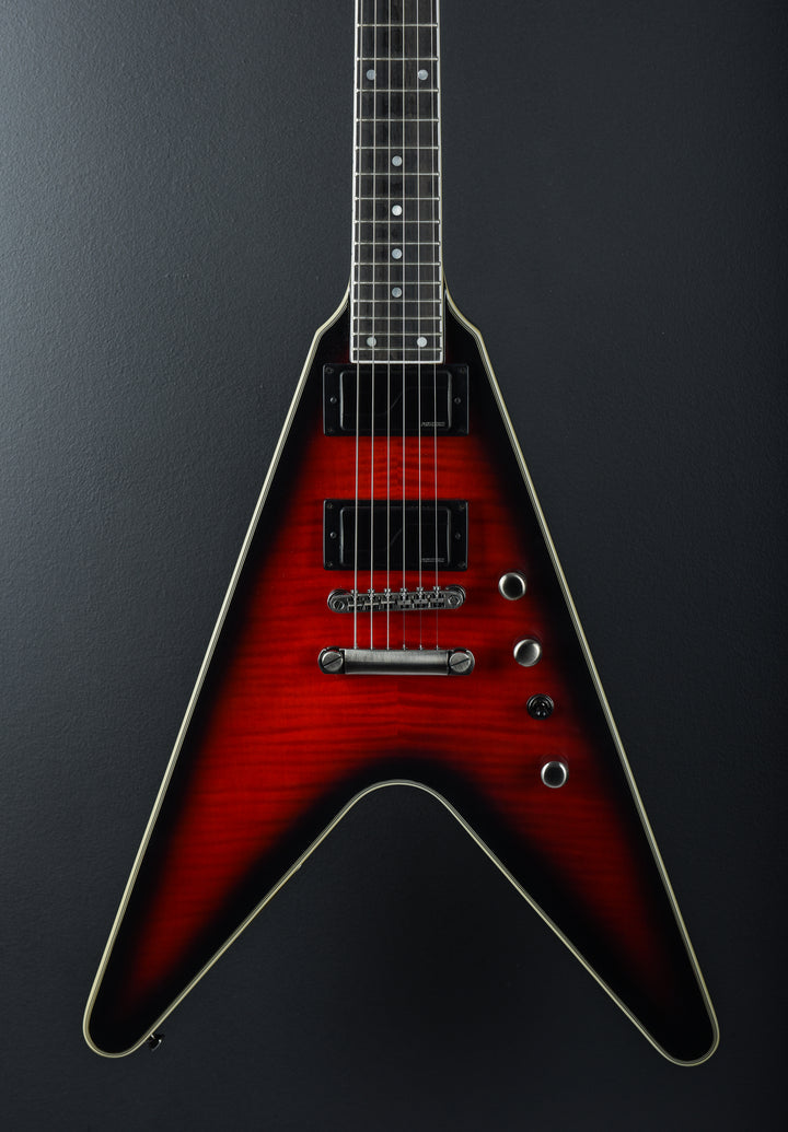 Dave Mustaine Flying V Prophecy - Aged Dark Red Burst