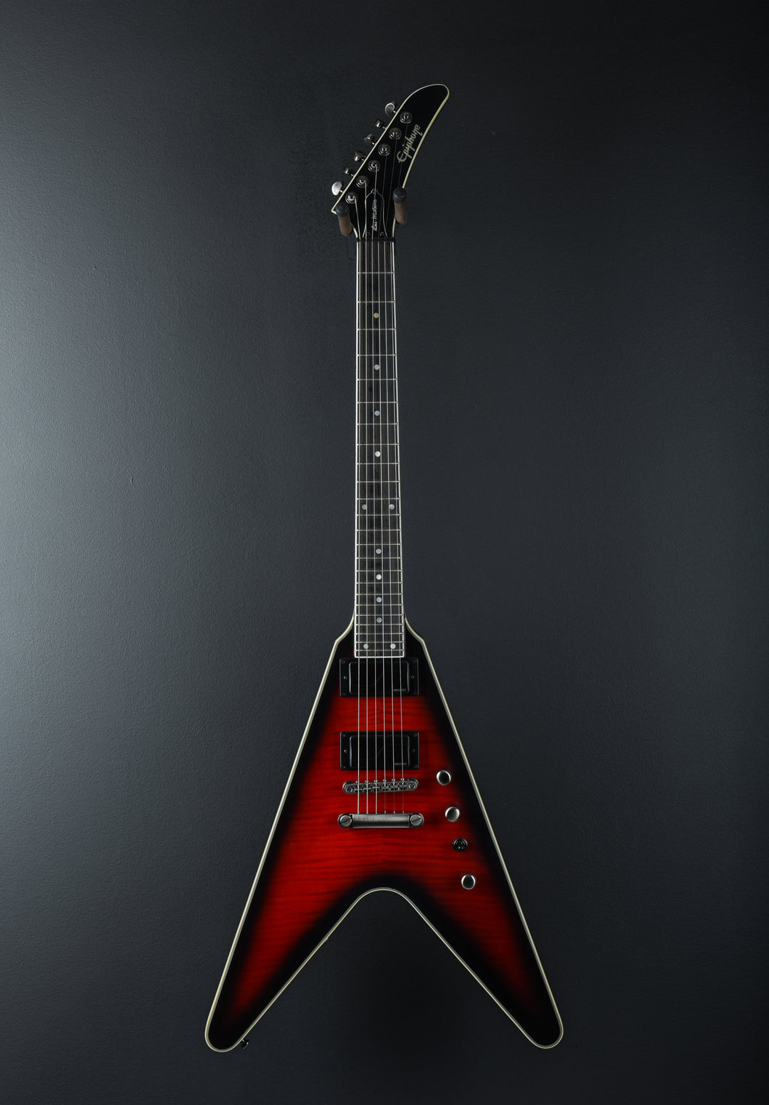 Dave Mustaine Flying V Prophecy - Aged Dark Red Burst