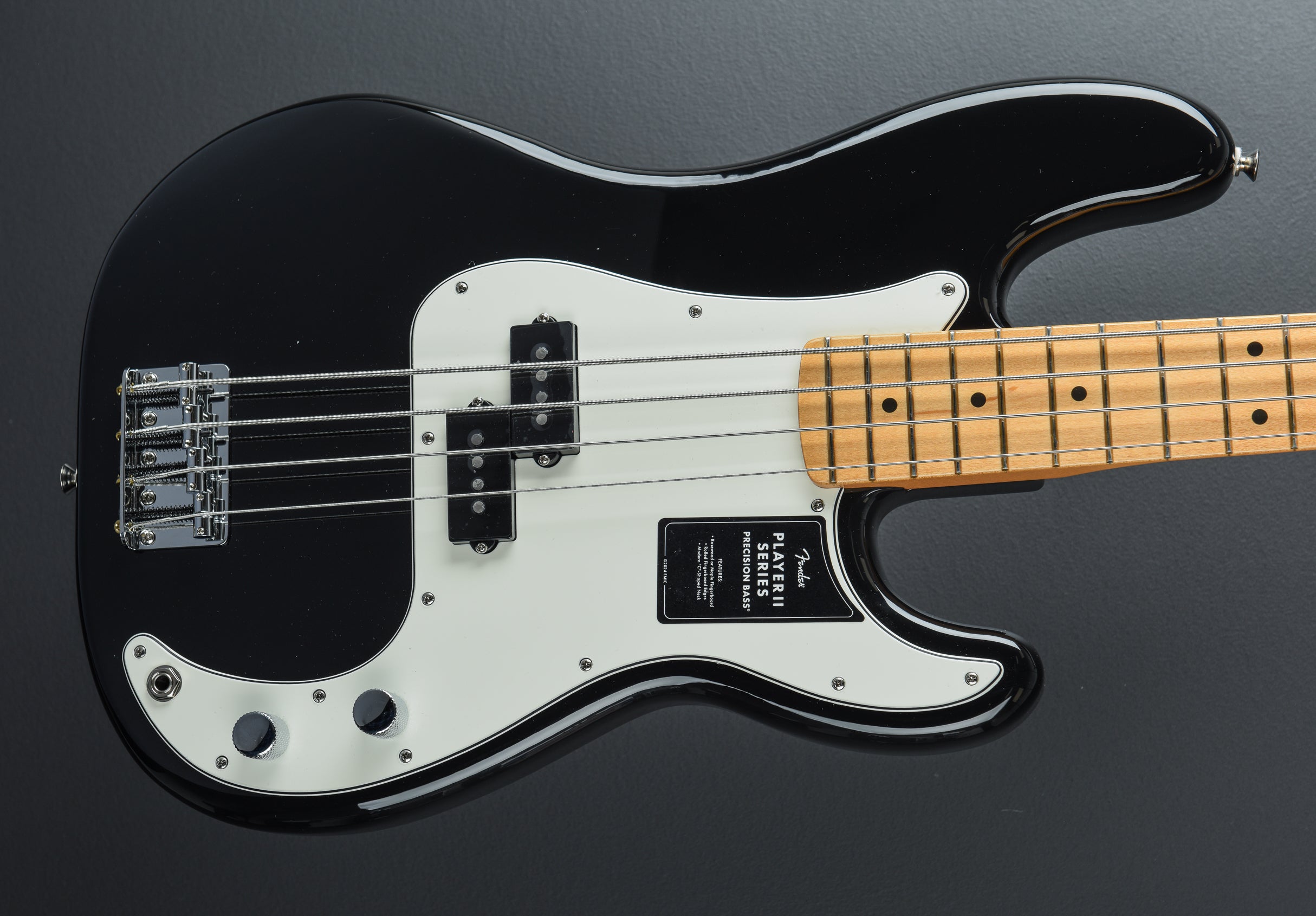 Player II Precision Bass - Black w/Maple – Dave's Guitar Shop