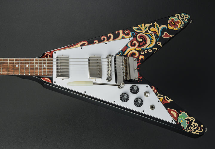 Jimi Hendrix "Love Drops" Flying V Left Handed - Ebony