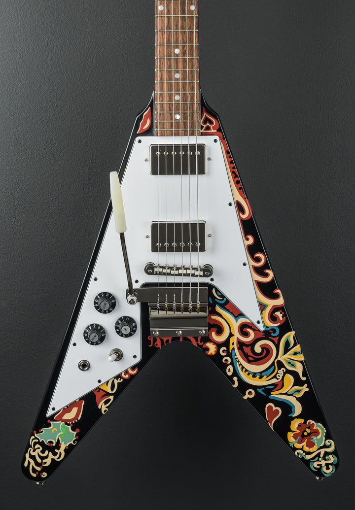 Jimi Hendrix "Love Drops" Flying V Left Handed - Ebony