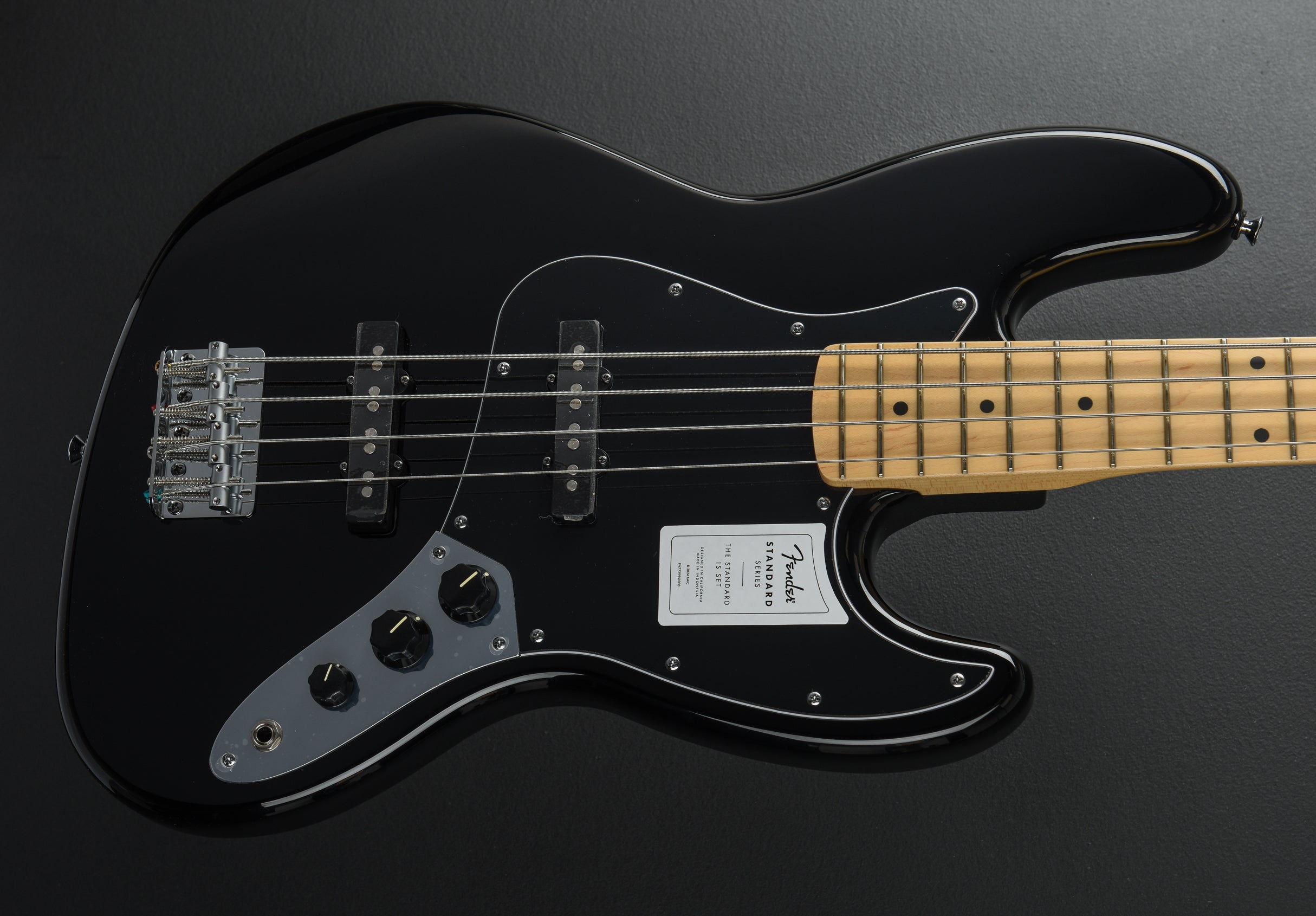 Standard Jazz Bass - Black w/Maple – Dave's Guitar Shop