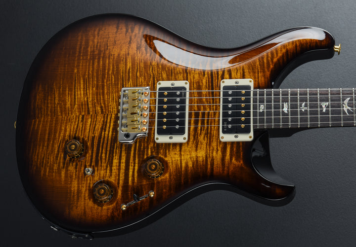 Custom 24 Piezo 10 Top - Black Gold Wraparound Burst