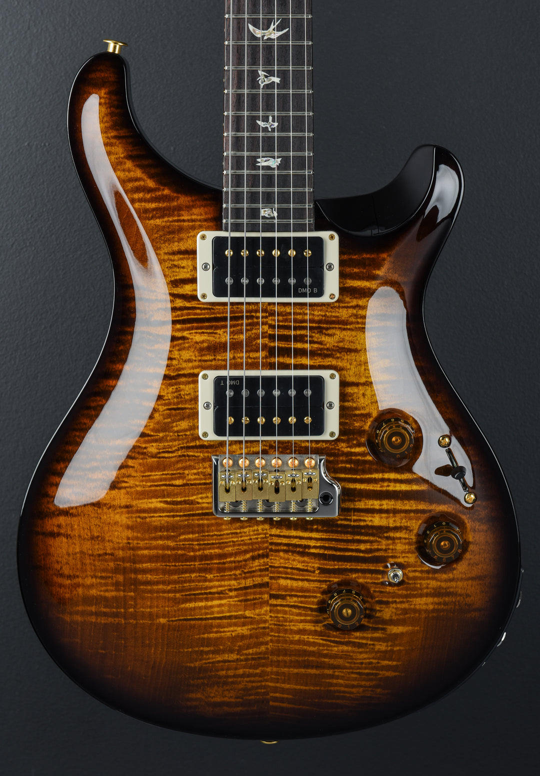 Custom 24 Piezo 10 Top - Black Gold Wraparound Burst