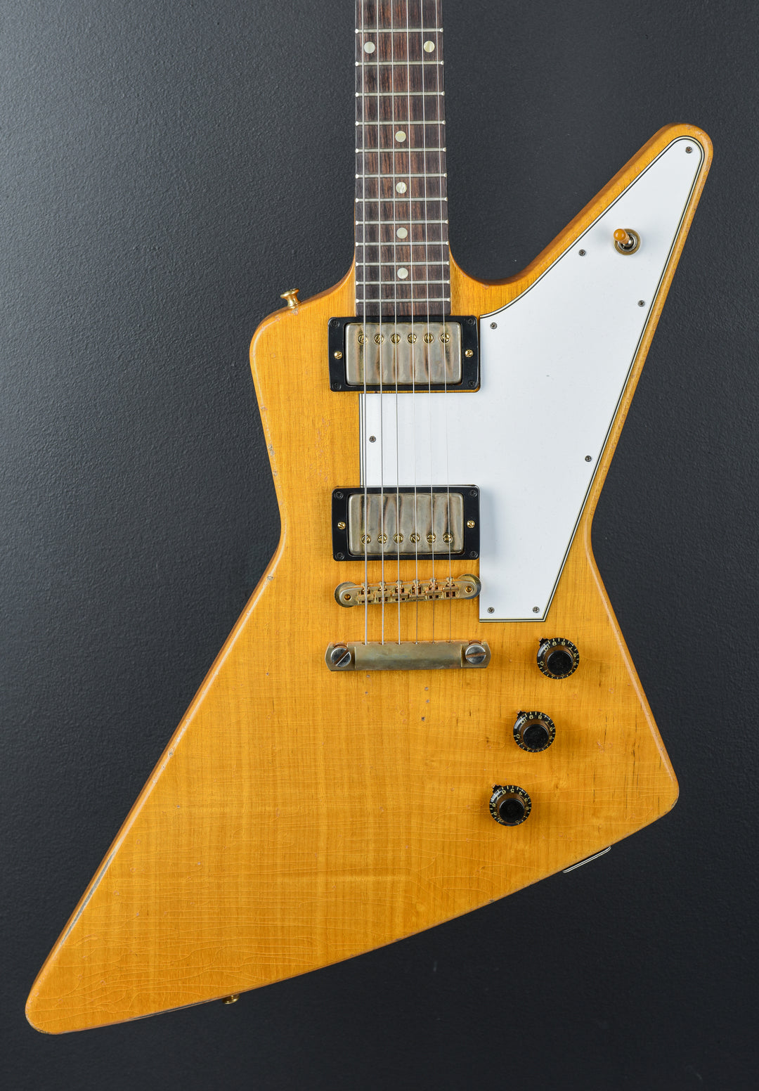 1958 Korina Explorer Reissue (White Pickguard) Heavy Aged - Antique Natural