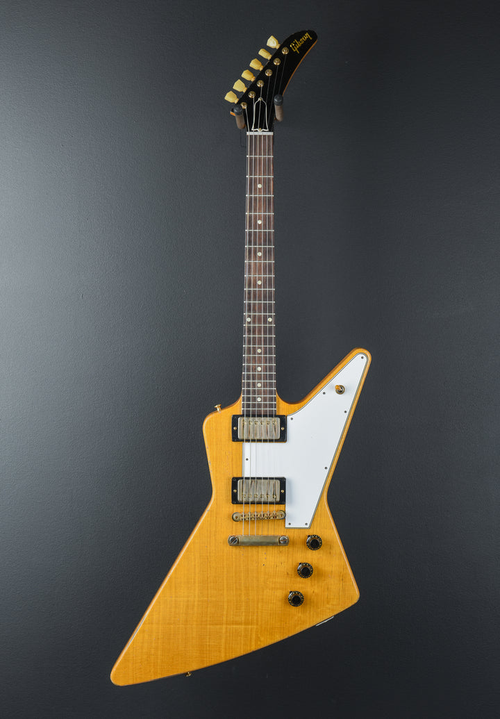 1958 Korina Explorer Reissue (White Pickguard) Heavy Aged - Antique Natural