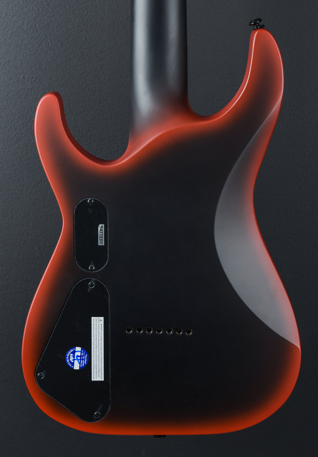 LTD M-7HT Baritone Black Metal - Black Red Burst Satin