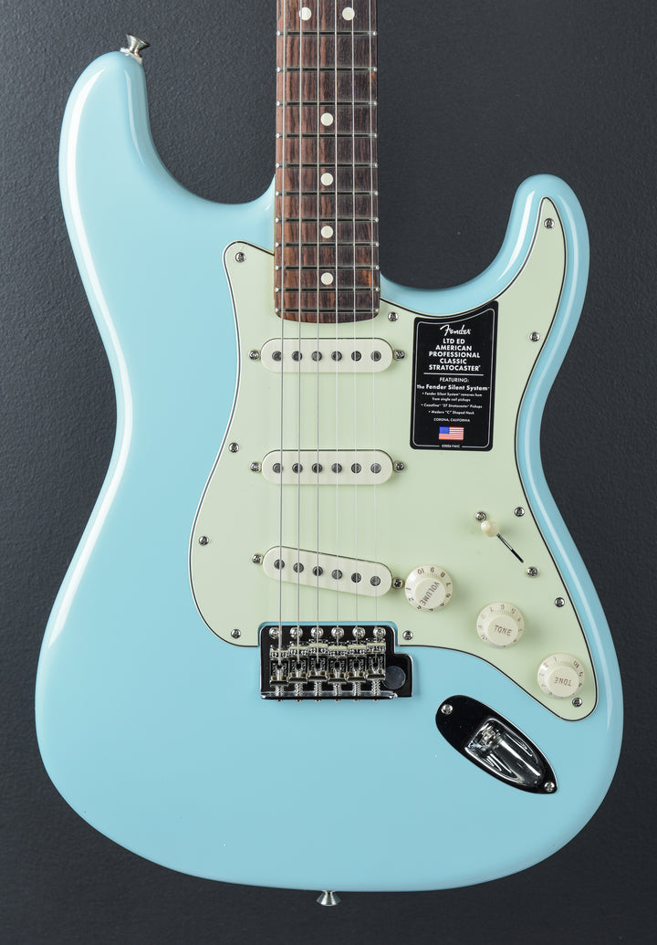 Limited Edition American Professional Classic Stratocaster with the Fender Silent System - Daphne Blue w/Rosewood