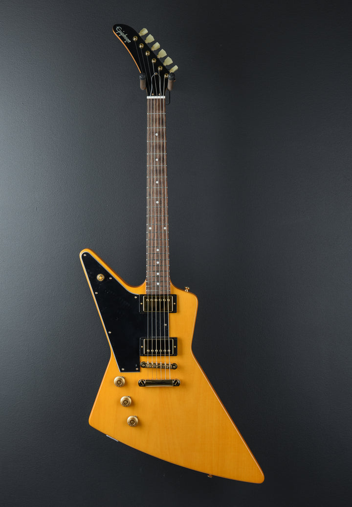 "Inspired by Gibson Custom" 1958 Korina Explorer Left Handed - Aged Natural