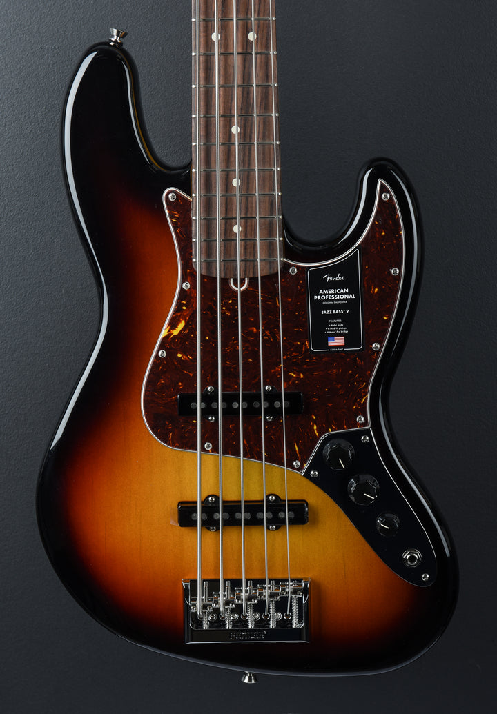 American Professional Jazz Bass V - 3-Color Sunburst