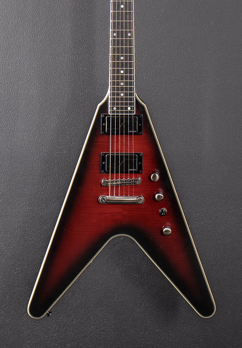 Dave Mustaine Flying V Prophecy - Aged Dark Red Burst